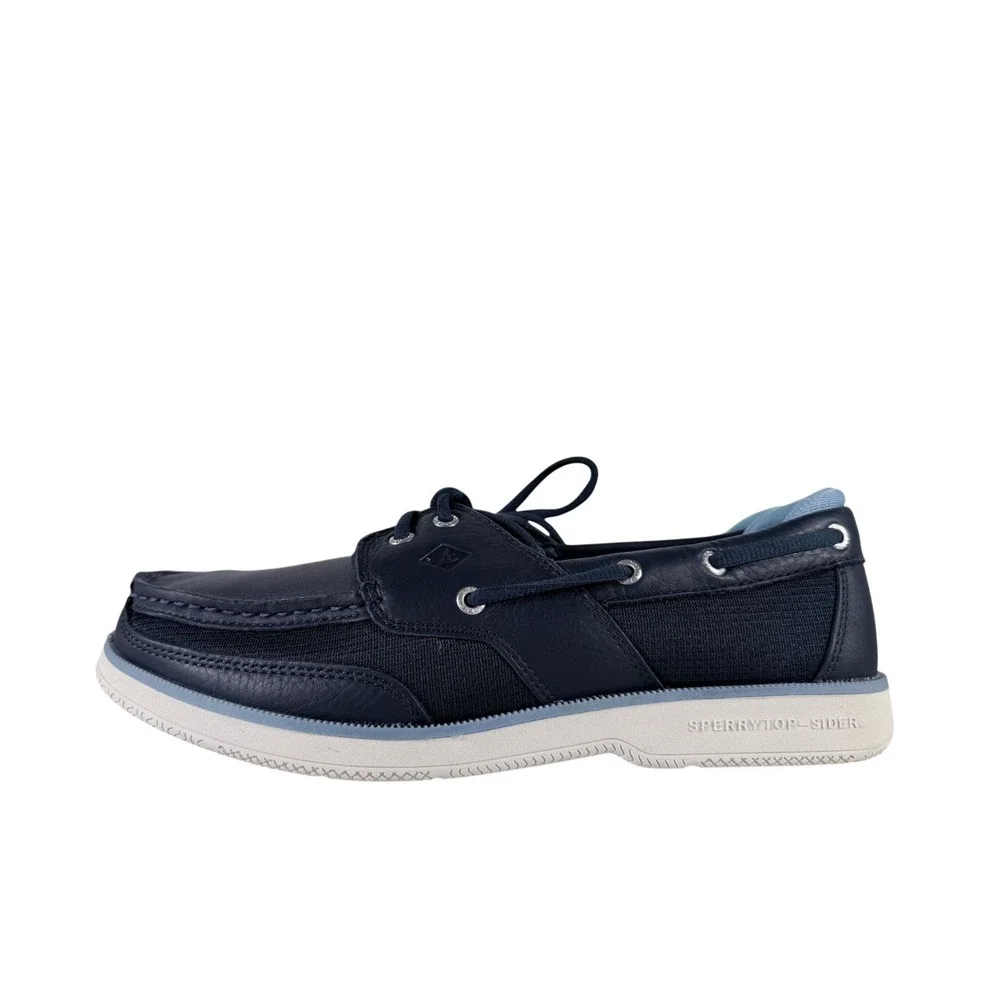 Sperry Surveyor‎ 2 Eye Tumbled Memory Foam Navy Boat Shoes Men's Size 11.5 W